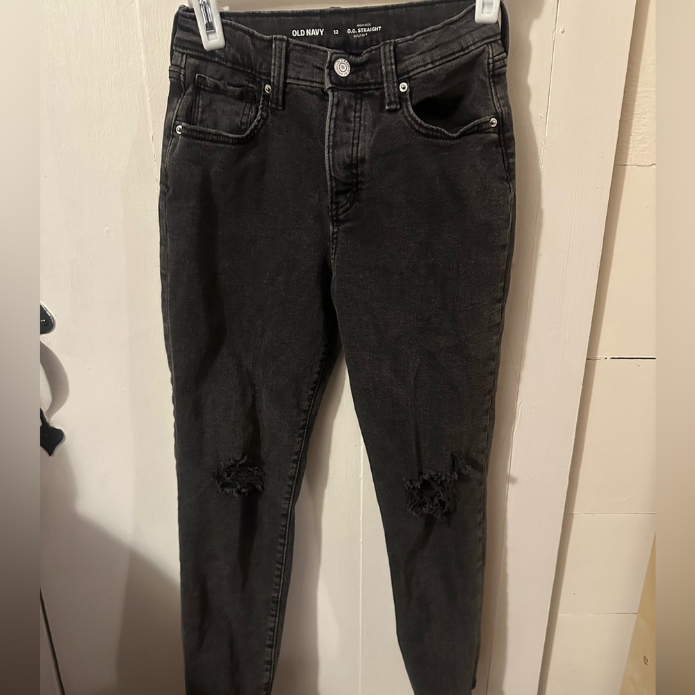 Old Navy Dark Gray High-Rise Jeans
